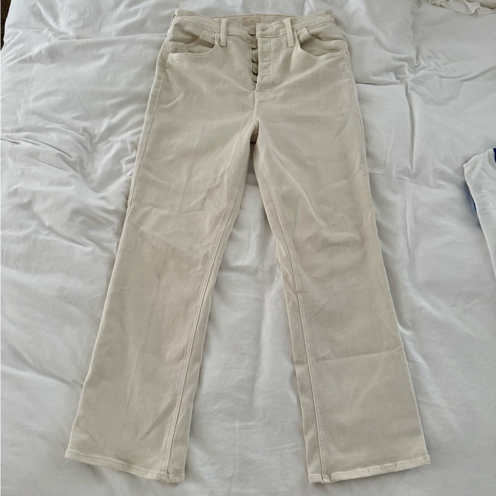 MOTHER Cream The Stash Tripper Ankle Pants